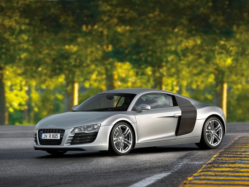 Silver Audi R8 sports car