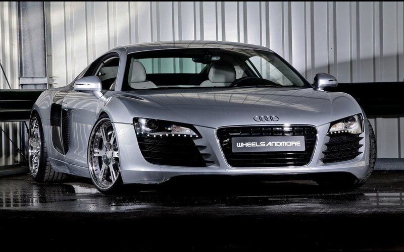 Silver Audi R8 sports car