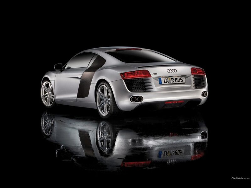 silver audi r8 sports car