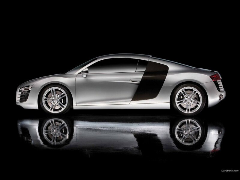 silver audi r8 sports car