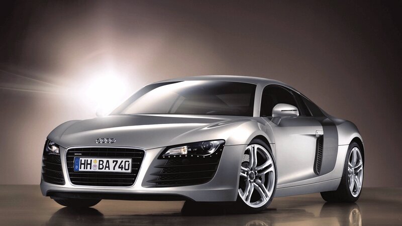 Silver Audi R8 sports car