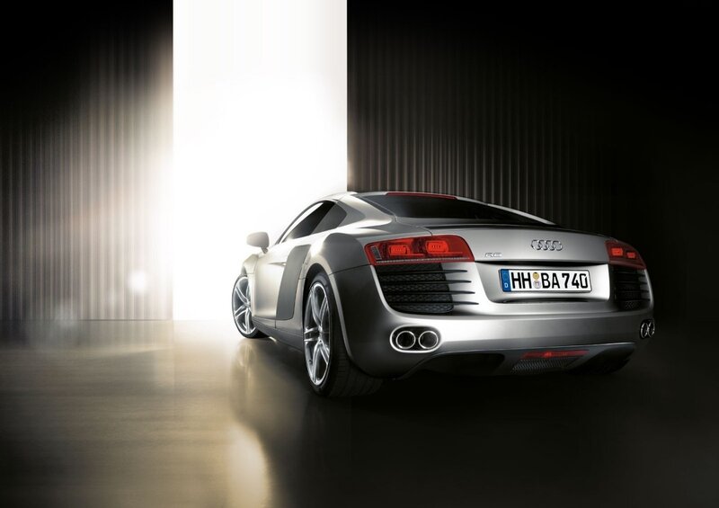 Silver Audi R8 sports car