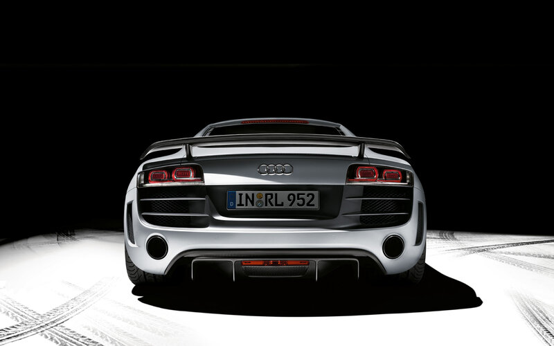 Silver Audi R8 Sports Car — Black