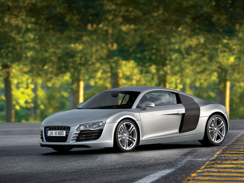 Silver Audi R8 Sports Car — Calm, Afternoon, Photograph, Road