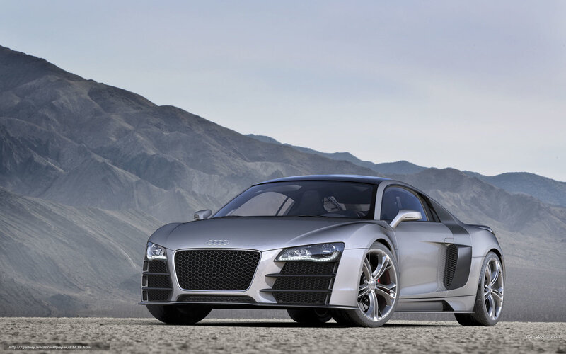 Silver Audi R8 Sports Car — Dramatic, Afternoon, Photograph, Mountains