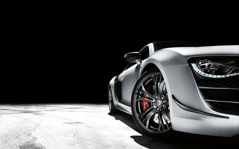Silver Audi R8 Sports Car — Dramatic, Photograph, Car Wheel