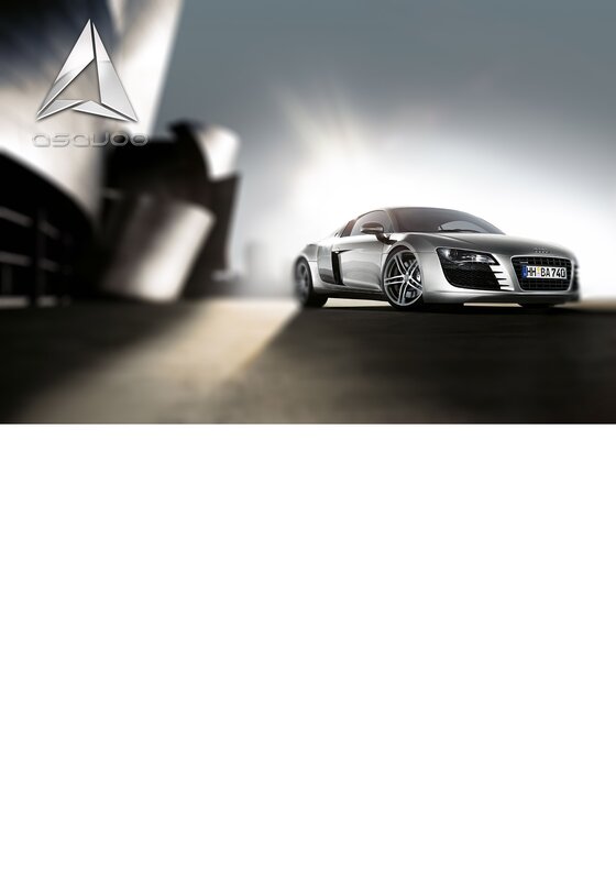 Silver Audi R8 Sports Car — Dramatic, Photograph, License Plate, Building