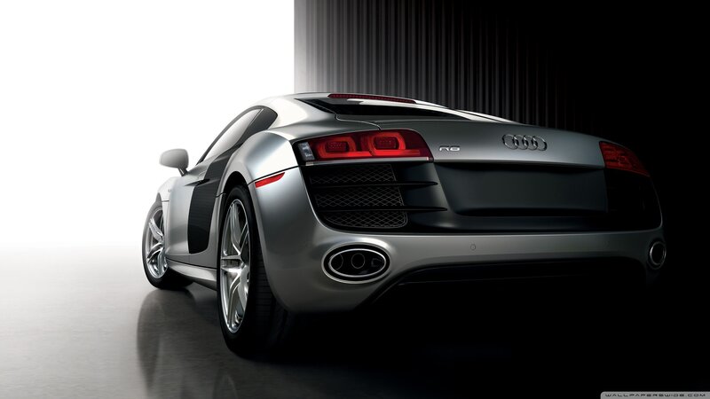 Silver Audi R8 Sports Car — Dramatic, Photograph, Taillights