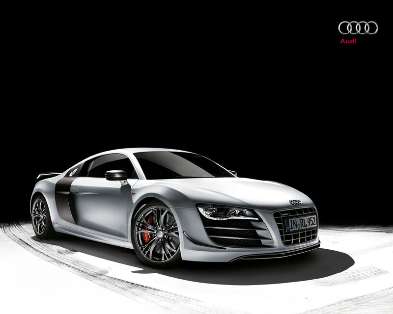 Silver Audi R8 Sports Car — Dramatic, Photograph, Tire Tracks