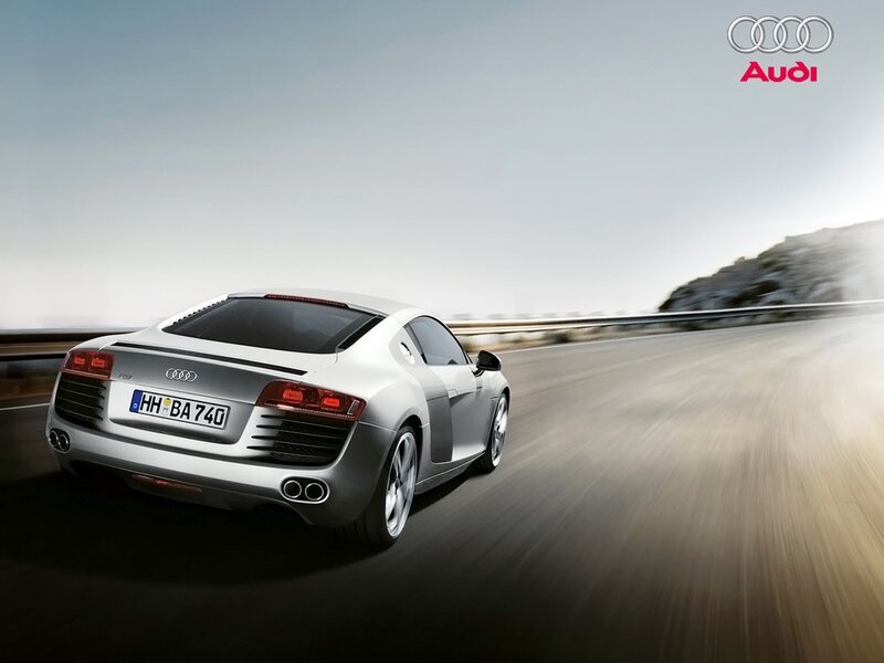 Silver Audi R8 Sports Car — Dynamic, Afternoon, Photograph, Road