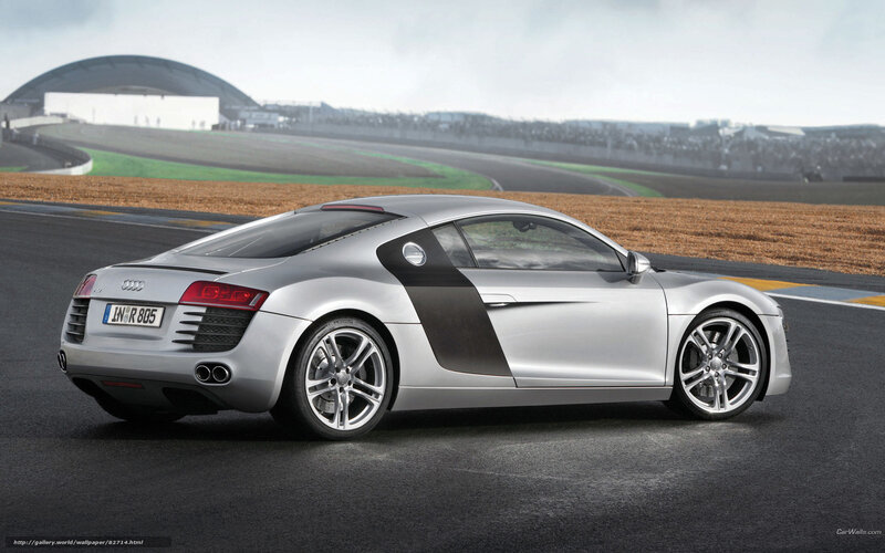 Silver Audi R8 Sports Car — Dynamic