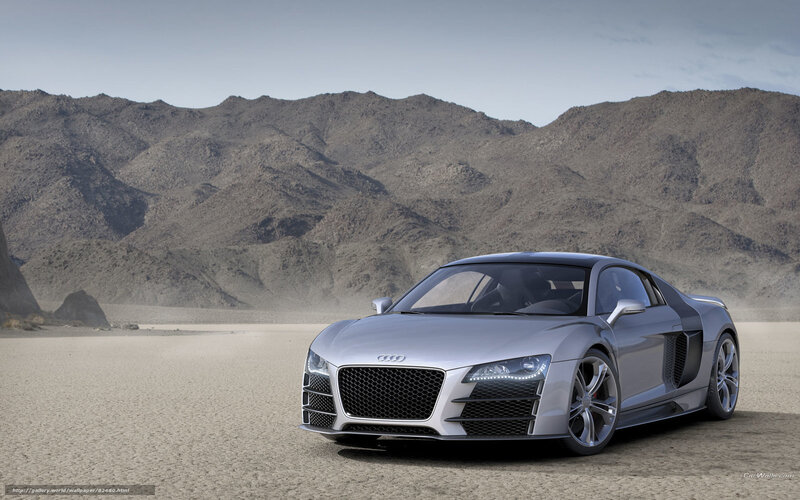 Silver Audi R8 Sports Car — Gray, Dramatic, Afternoon