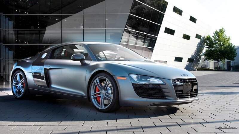 Silver Audi R8 Sports Car — Gray, Modern, Afternoon