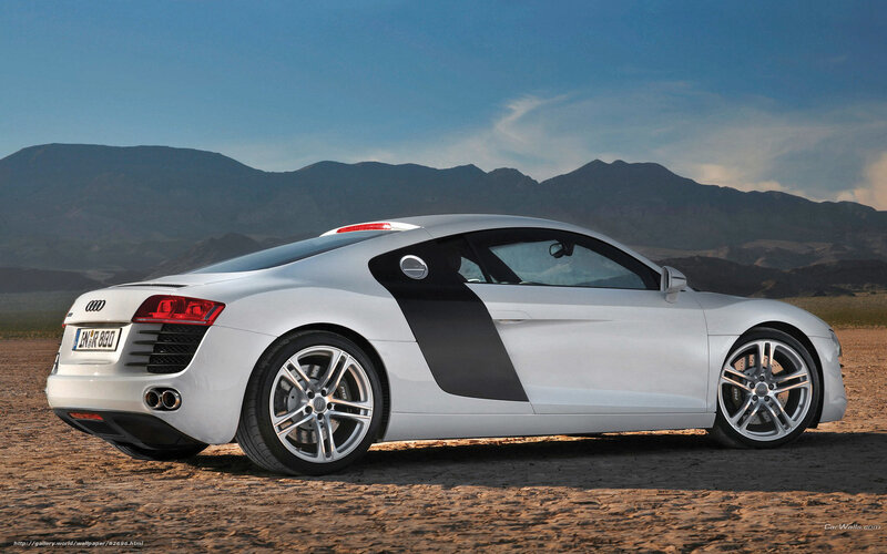 Silver Audi R8 Sports Car — White, Dramatic, Afternoon