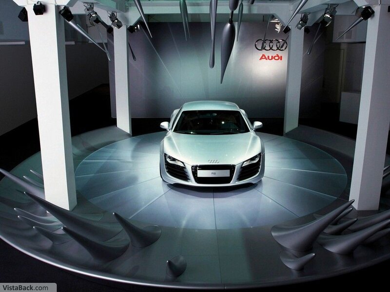 Silver Audi R8 Sports Car — White