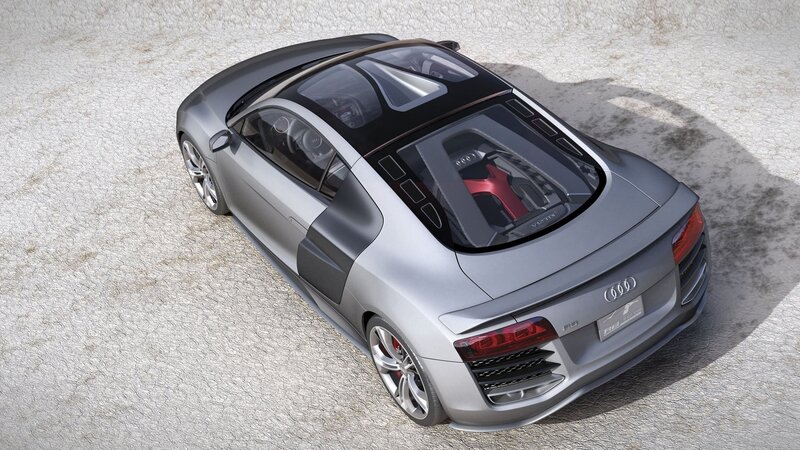 Silver Audi R8 Spyder — Gray, Modern