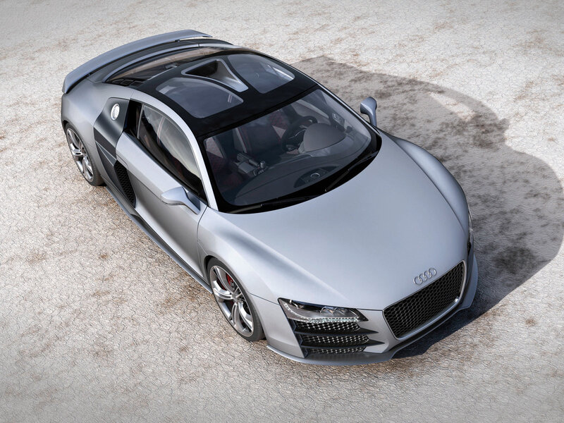 Silver Audi R8 Spyder — Neutral