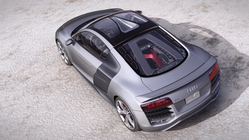 silver audi r8 spyder