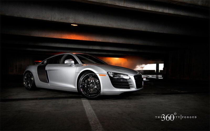 Silver Audi R8 under a bridge