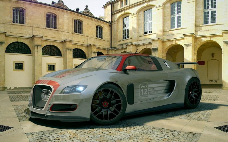 Silver Audi Race Car — Gray, Calm