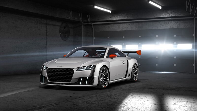 Silver Audi Race Car — Gray, Dramatic