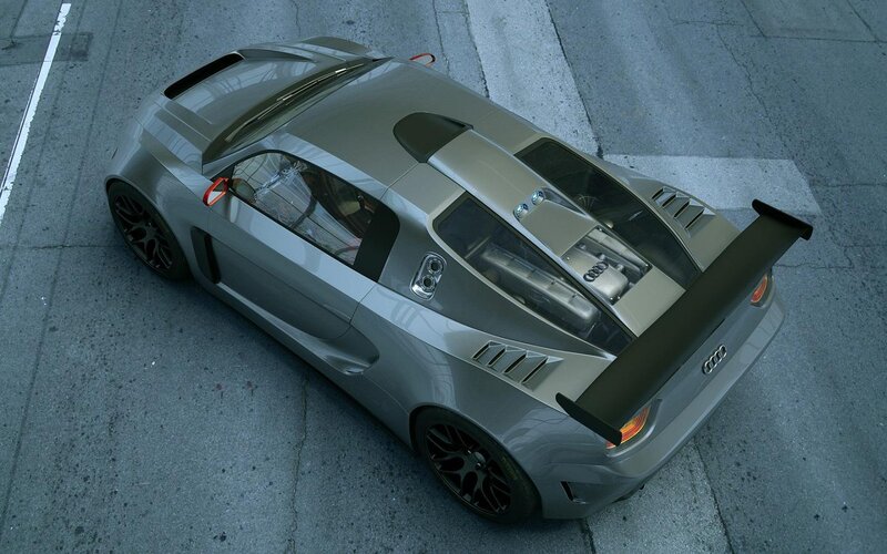 Silver Audi Race Car — Gray