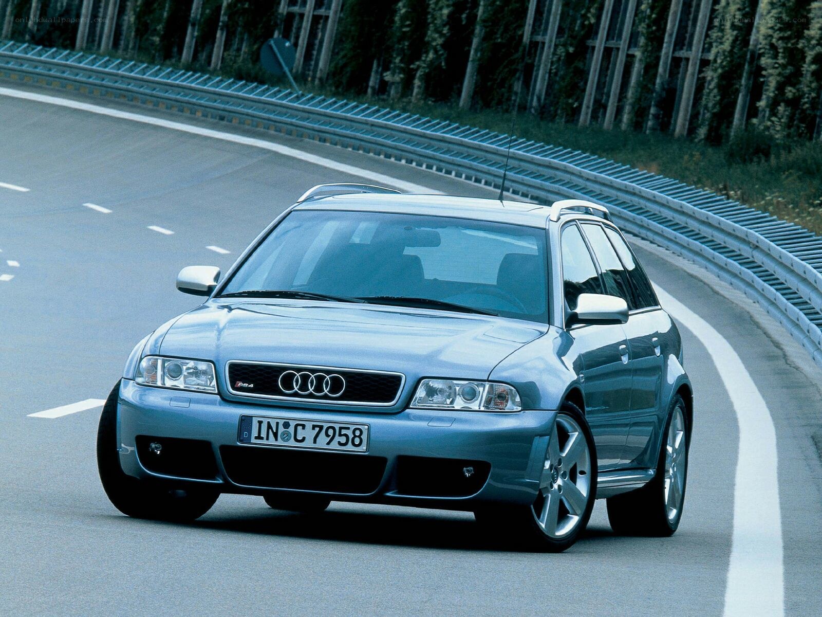 silver audi rs4 on a road