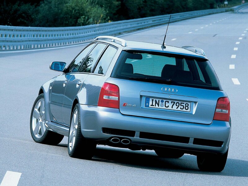 silver audi rs4 on road