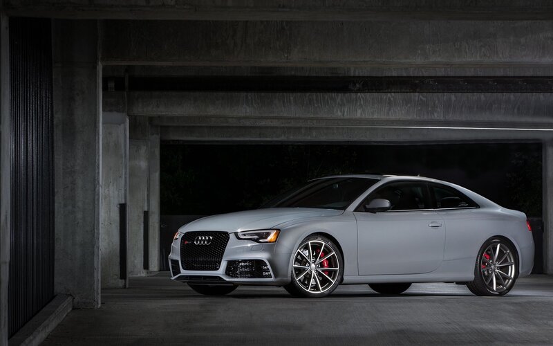 Silver Audi RS5 in garage