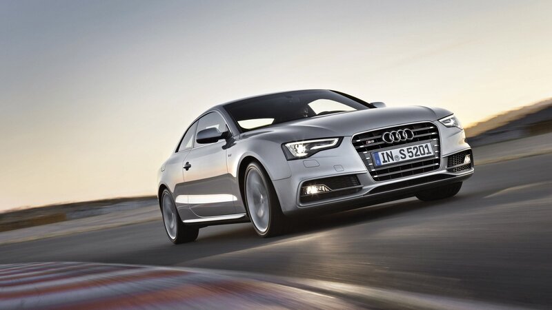 Silver Audi S5 in motion