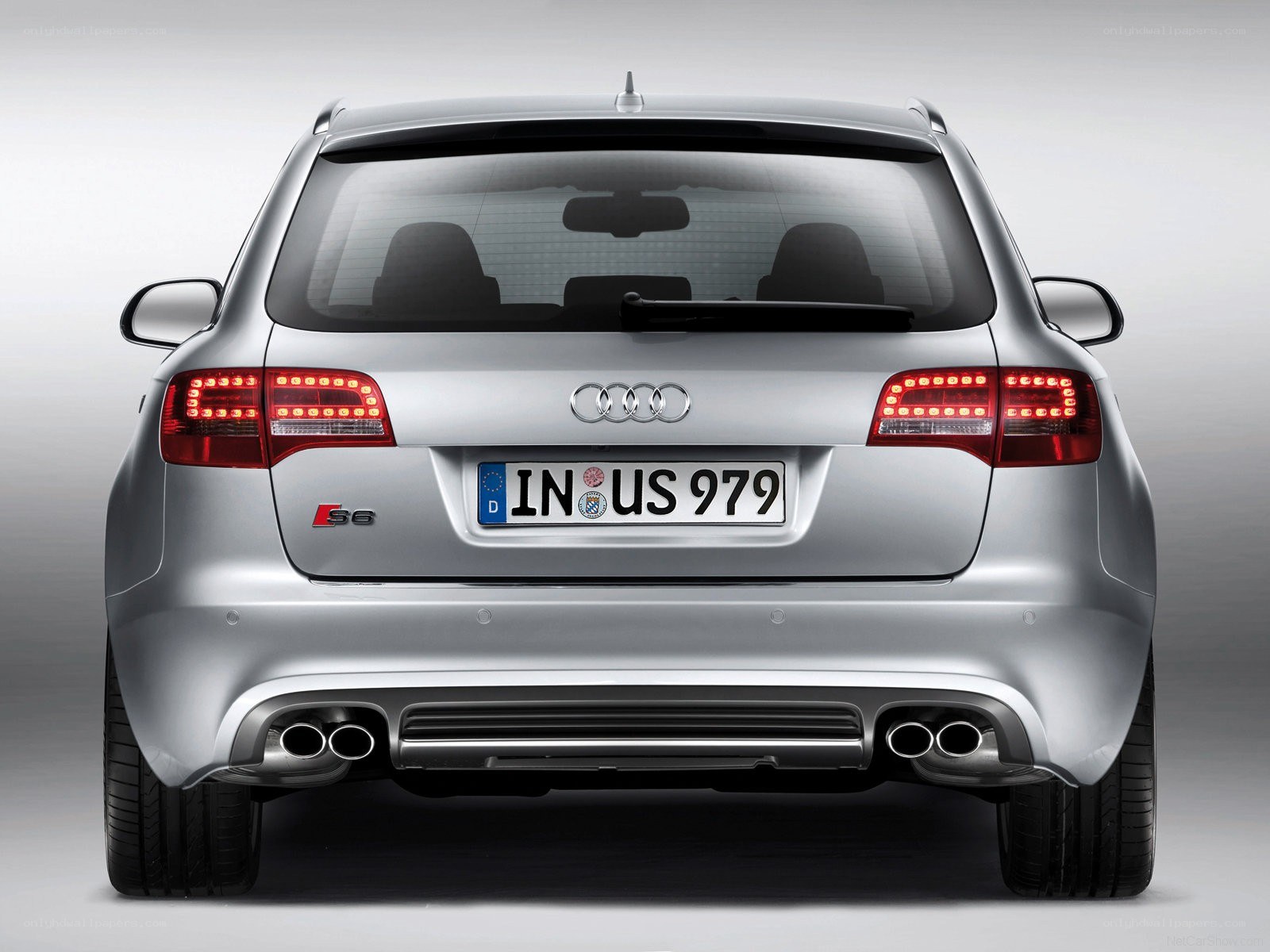 silver audi s6 rear view