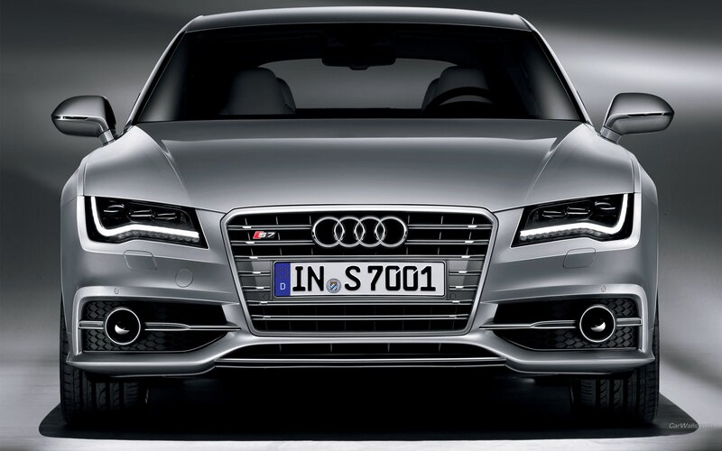 silver audi s7 front view