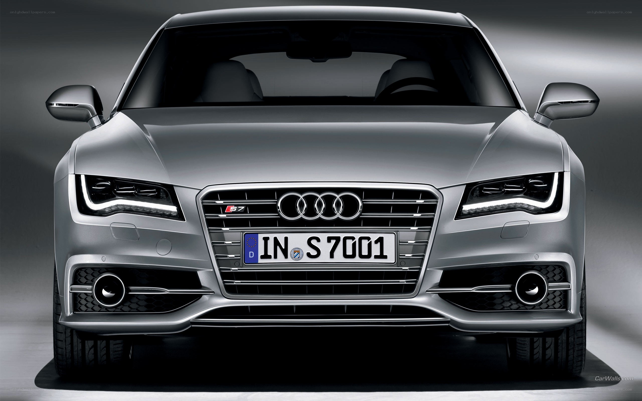 silver audi s7 front view
