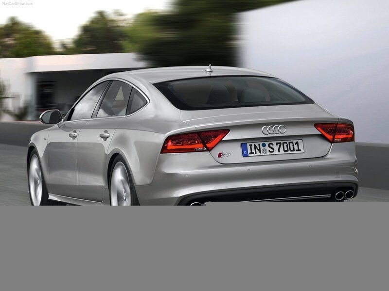 Silver Audi S7 in motion