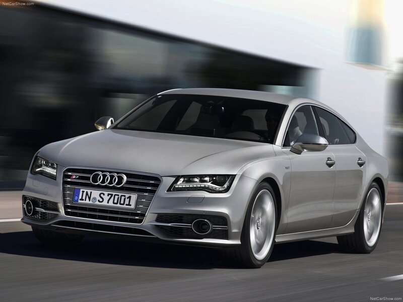 Silver Audi S7 in motion