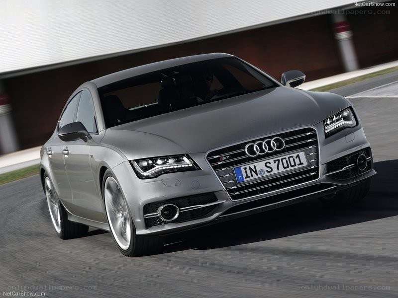 silver audi s7 in motion