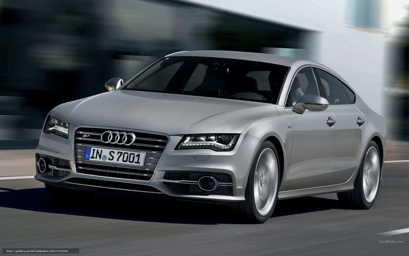 silver audi s7 in motion