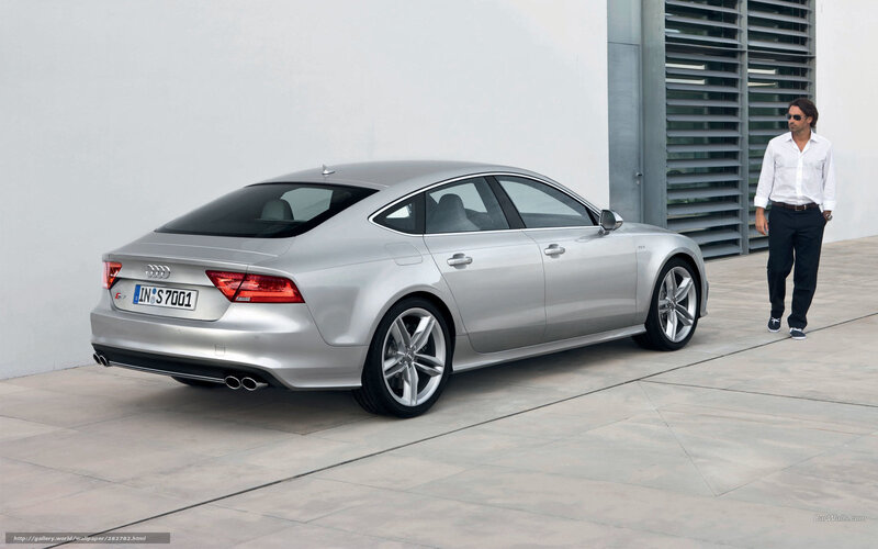 Silver Audi S7 parked outside