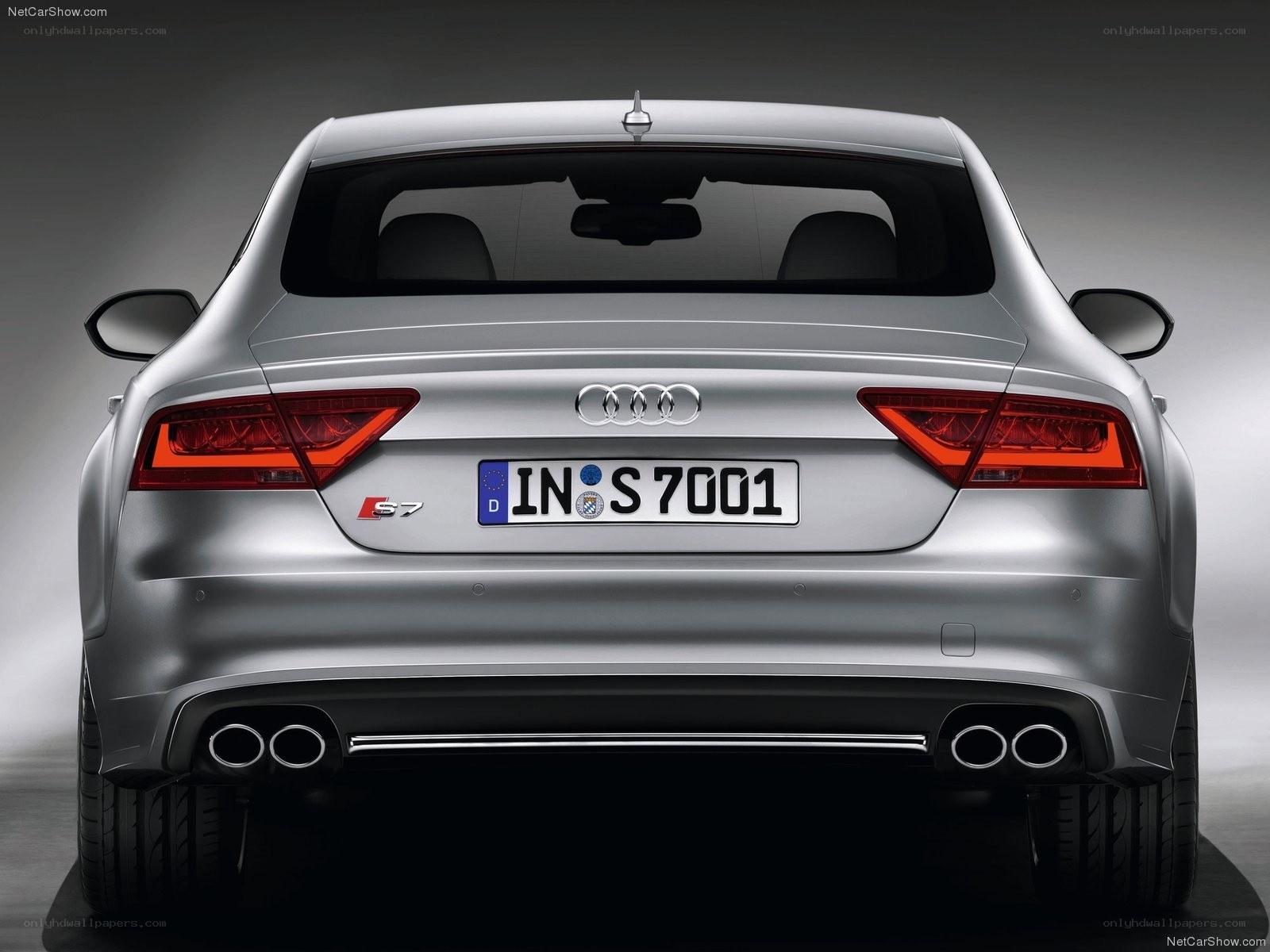 silver audi s7 rear view