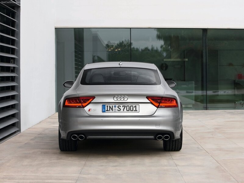 silver audi s7 rear view