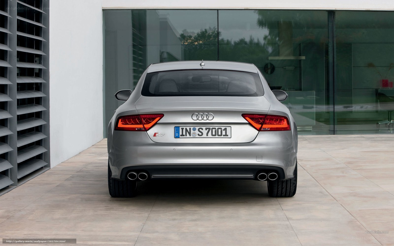 silver audi s7 rear view