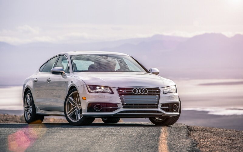 Silver Audi S7 Sedan — White