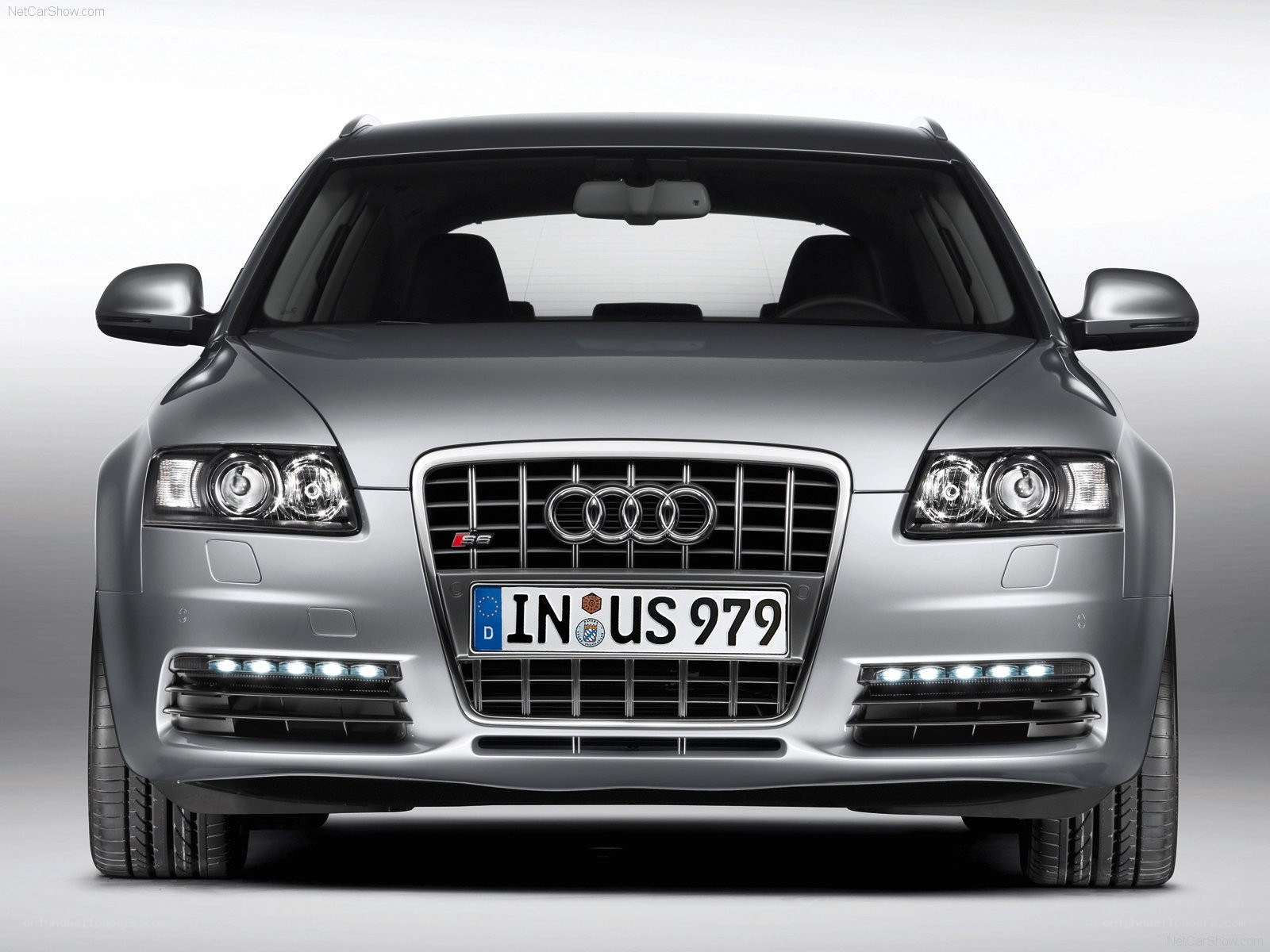 silver audi s8 front view