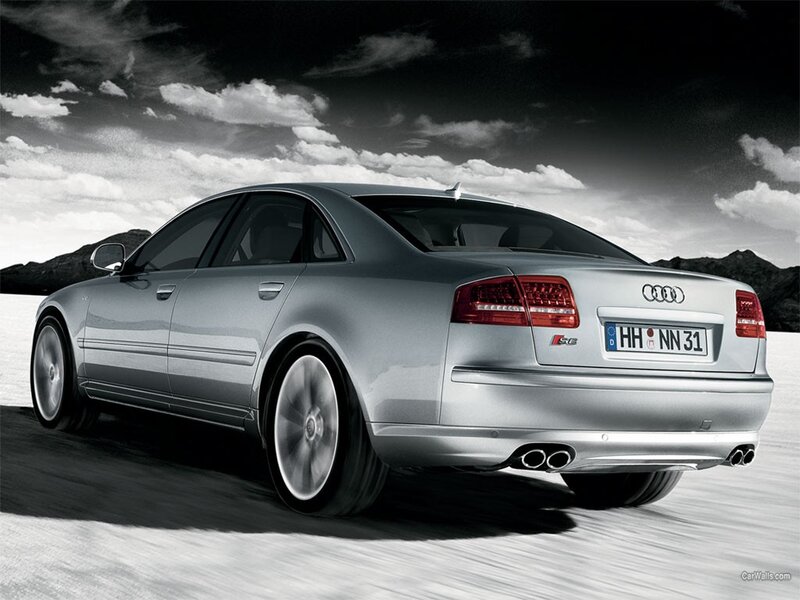 silver audi s8 in motion