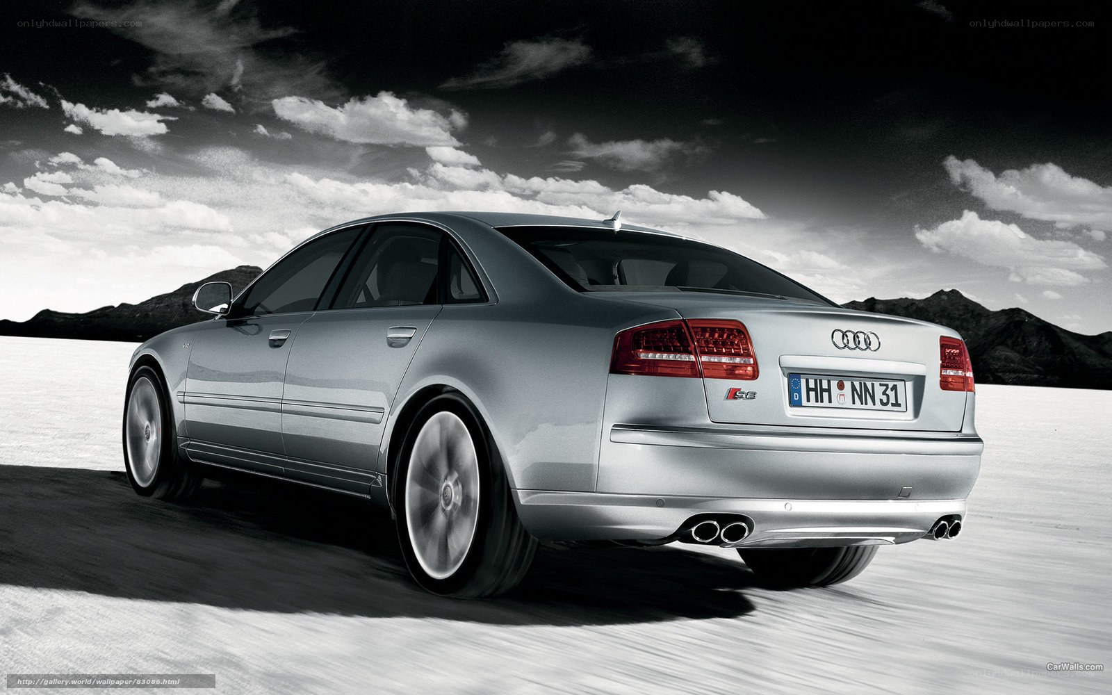 Silver Audi S8 in motion