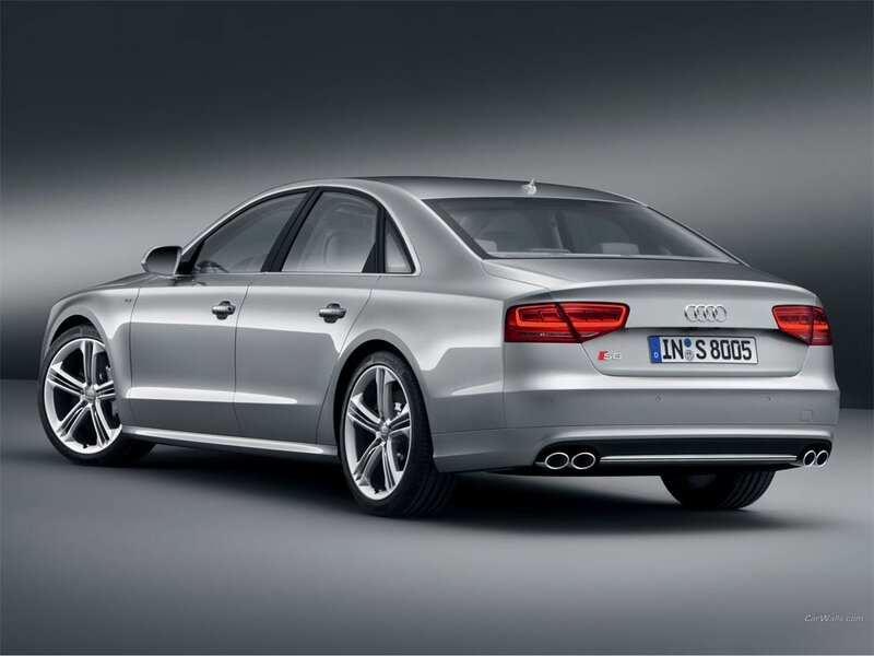 Silver Audi S8 Sedan — Dramatic, Photograph, Car, License Plate, Exhaust