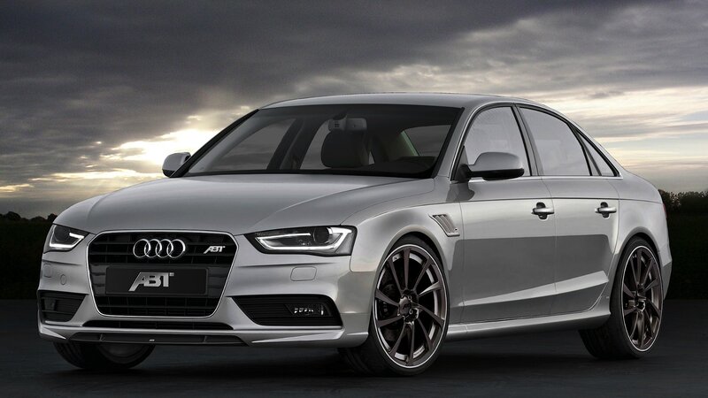 Silver Audi Sedan — Dramatic, Sunset