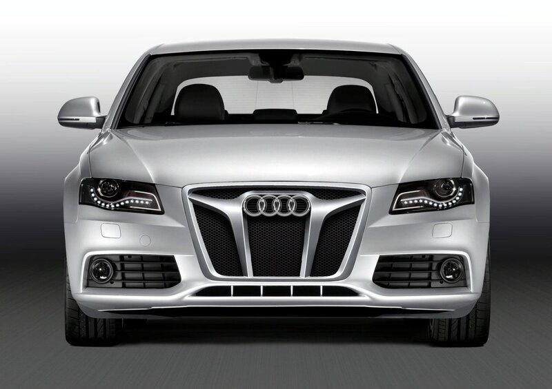 silver audi sedan front view