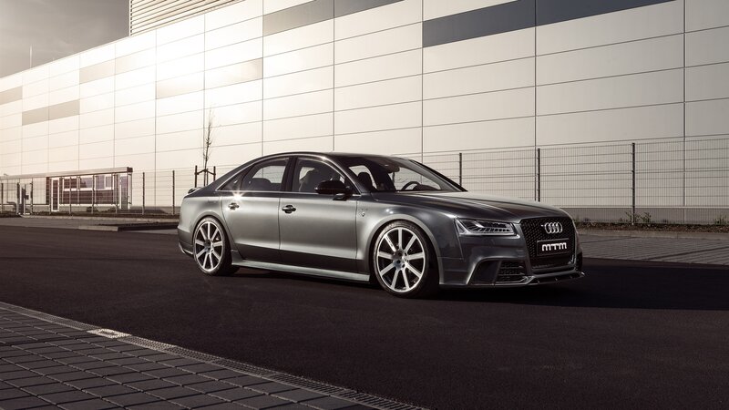 Silver Audi Sedan — Gray, Dramatic, Afternoon, Photograph