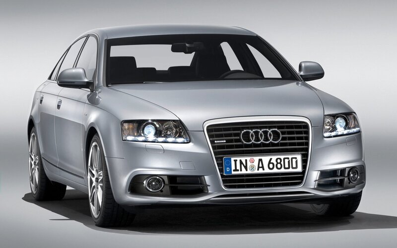 Silver Audi Sedan — Neutral, Photograph, Car, License Plate, Headlights
